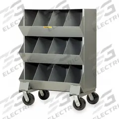 LITTLE GIANT Mobile Bin Cart: 32 in x 20 in x 45 1/2 in, Caster, 12 Compartments, Gray (MPN MS4-1532-6PH). Key specifications — Color: Gray; Brand: LITTLE GIANT.