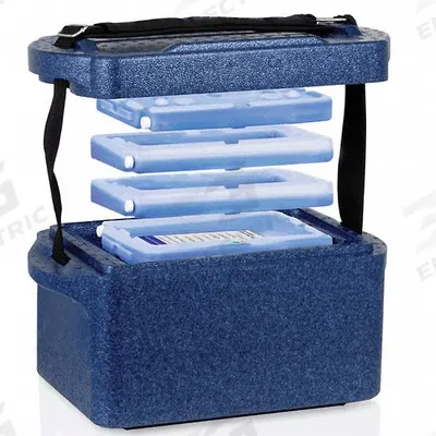 COLE-PARMER Cryogenic Storage Box: 11 3/8 in Overall Lg, 5 1/8 in Overall Wd, 6 3/4 in Overall Ht - Specimen Transport Coolers