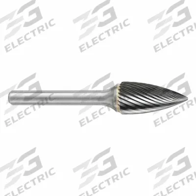 SGS PRO Carbide Bur: Pointed-End Tree, SG-1, Single Cut, 1/4" x 5/8" Head - Single-Cut Pointed-End Tree Burs