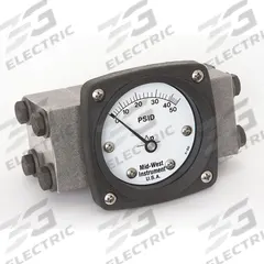 MIDWEST INSTRUMENT Differential Pressure Gauge: Back, 1/4 in NPT Female, ±3-2-3% Gauge Accuracy, 140 (MPN 140-SA-00-OO-50P). Key specifications — Sensor Type: Diaphragm; Series: 140; Housing Material: 316 Stainless Steel; Certificate of Calibration: Not Included; Gauge Accuracy: ±3-2-3%.