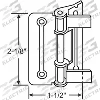 APPROVED VENDOR Butt Hinge: Steel, Full Surface, 1 1/2 in Leaf Wd (MPN 8-236). Key specifications — Removable Pin: No; Bearing Type: Plain; Material: Steel.