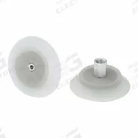 SCHMALZ Vacuum Pad Assembly: Flat, G1/8 in Vacuum Port, 54.3 mm Pad Dia, Food Grade Silicone Rubber (MPN 10.01.01.14104). Key specifications — attr1019136: 10.01.01.14104; attr1019138: SCHMALZ; attr1019139: 55 A.