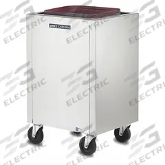 CARLISLE DINEX Tray Dispenser Cart: 300 Trays, 36 3/8 in Overall Ht, 23 1/2 in Overall Lg, Enclosed (MPN DXPIDT2E1520). Key specifications — Manufacturer Part Number: DXPIDT2E1520; NSF Certified: Yes; Caster Type: (1) Swivel; Enclosed/Open/Partially Enclosed: Enclosed; For Use With: 15 in x 20 in Trays; Material: Stainless Steel; Color: Silver; Product Type: Tray Dispenser Cart.