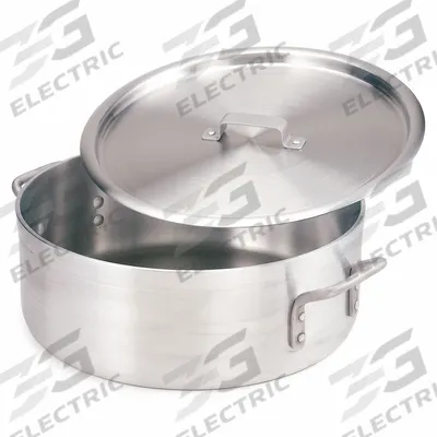 CRESTWARE Brazier: 24 1/4 in Dia, 40 qt Capacity, 5 3/4 in Overall Ht, Aluminum - Furnishings, Appliances and Hospitality