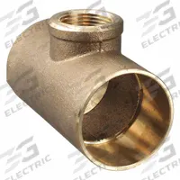 NIBCO Sweat Fitting Tee: 1/2 in CTS x 1/2 in CTS x 3/8 in Pipe, Cup x Cup x FNPT, Cast Bronze (MPN 712R-LF 1/2X1/2X3/8)