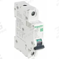 SCHNEIDER IEC Supplementary Protector: 6 A Amps, 60V DC, 14kA at 120/240V AC, Screw Clamp, C60SP, B (MPN M9F21106). Key specifications — Brand: SCHNEIDER; Terminal Connection: Screw Clamp; DC Voltage Rating: 60V DC; Max. AIR Rating: 14kA at 120/240V AC; Series: C60SP; AC Voltage Rating: 240/415V AC; Curve Type: B.