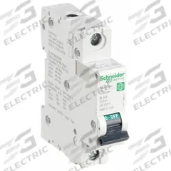 SCHNEIDER IEC Supplementary Protector: 6 A Amps, 60V DC, 14kA at 120/240V AC, Screw Clamp, C60SP, B (MPN M9F21106). Key specifications — Brand: SCHNEIDER; Terminal Connection: Screw Clamp; DC Voltage Rating: 60V DC; Max. AIR Rating: 14kA at 120/240V AC; Series: C60SP; AC Voltage Rating: 240/415V AC; Curve Type: B.