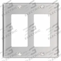 LEVITON Wall Plate: Decorator-Rocker, 2 Gang, Std Size (MPN 83409). Key specifications — Brand: LEVITON; Material: Aluminum.