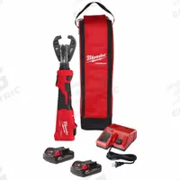 MILWAUKEE Cordless Crimping Tool Kit: 18 V, Die Head, 750 kcmil Max Copper, For Kearney Dies, Inline (MPN 2978-22K). Key specifications — attr532196: Yes; attr557685: 8 AWG; attr557684: 8 AWG; attr557683: 750 kcmil; attr557682: 750 kcmil; attr532165: M18; attr533563: Milwaukee; attr532179: (2) Batteries.