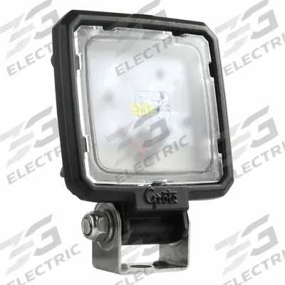 GROTE E90 1000lm Frosted: Square, Flood, LED, Hardwired, Black, 3 5/8 in Overall Wd - Vehicle Floodlights