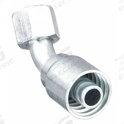 Parker Hydraulic Crimp Fitting: Steel x Steel, 45° Elbow, -4 For Hose Dash Size - Parker Crimp Hydraulic Hose Fittings with JIC Connection
