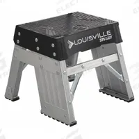 LOUISVILLE LADDER Step Stool: 1 Steps, 13.3 in Overall Ht, 375 lb Load Cap, Aluminum (MPN AY8001). Key specifications — Brand: LOUISVILLE LADDER; Color: Silver.