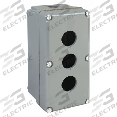 SCHNEIDER ELECTRIC Push Button Enclosure: 30mm, 3 Holes, Aluminum - Enclosures for 30mm Operators