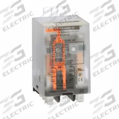 SCHNEIDER Flange Mount Relay: Surface (Side Flange) Mounted, 10 A Current Rating, 24V AC, DPDT (MPN 8501KFR12V14). Key specifications — Brand: SCHNEIDER; Base Type: Square; Mounting Style: Side Flange; Electrical Connection: Push-On Terminal; Manufacturer Part Number: 8501KFR12V14; Operating Current: 10 A at 30V DC (Resistive Load); Series: Square D Universal Series.