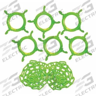 MR. CHAIN Traffic Cone Chain Connector Kit: Non-Reflective, Blank, 1 3/8 in Ht, Plastic - Traffic Cone Connectors