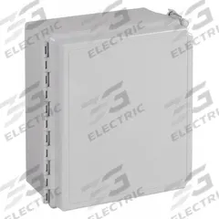 HOFFMAN Enclosure: Fiberglass, 14 in x 12 in x 8 in, NEMA 12/13/4/4X, Solid Cover, Hinged (MPN A14128CHQRFG). Key specifications — Brand: HOFFMAN; Closure Method: Quick Release Latch; Enclosure Material: Fiberglass; Knockouts: Not Included.