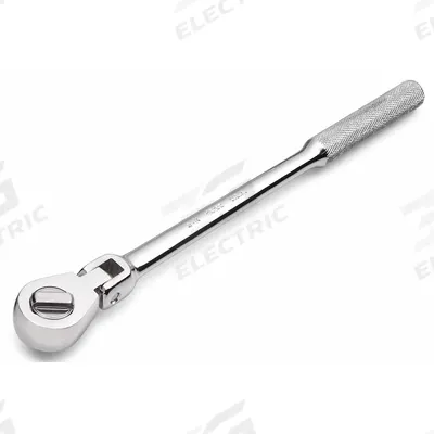 SK PROFESSIONAL TOOLS Hand Ratchet: Round, Reversible, 10 3/4 in Overall Lg, Chrome - Flex-Head Ratchets