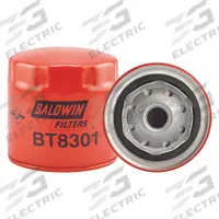 BALDWIN FILTERS Hydraulic Filter: Hydraulic Fluid, 3/4"-16 Thread Size, Spin-On, 4 in Overall Ht (MPN BT8301). Key specifications — Media Material: Cellulose; Brand: BALDWIN FILTERS; Compatible Fluid Type: Hydraulic Fluid; Compatible Vehicle Make: John Deere; Includes: G381-A Integral Gasket; Thread Size: 3/4"-16.