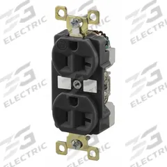 BRYANT Receptacle: Duplex, 5-20, Black, 125V AC, 20 A, 2 Pole / 3 Wire (MPN BRY5362BLK)