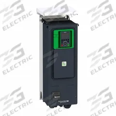 SCHNEIDER Variable Frequency Drive: In Phase Three, Out Phase Three, 20 hp, No Bypass, Programmable (MPN ATV950D15N4EU). Key specifications — Style: Compact; Color: Black/Green; Output Phase: Three.