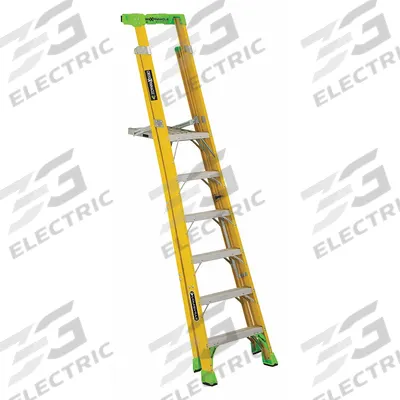 LOUISVILLE LADDER Platform Stepladder: Fiberglass, 375 lb Load Capacity, 43 lb Wt - Leaning Podium Ladders