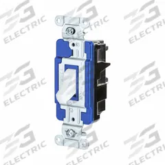HUBBELL Wall Switch: Toggle Switch, Single Pole, Maintained, White, 120/277V AC, 15 A (MPN CSB115STW). Key specifications — Illuminated: No; Voltage Rating: 120/277V AC.