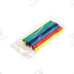 3M Heat Shrink Tubing Kit Refill: 28 Pieces, 1/8 in, 2:1, 6 in, Polyolefin, Single Size, 28 PK (MPN FP301-1/8-6"-ASSORTED-10-28 PC PKS). Key specifications — I.D. Before Shrinking: 1/8 in; Shrink Ratio: 2:1; Length: 6 in; Includes: (4) Yellow; Color: Yellow; Use With Wire Size: 22 AWG to 24 AWG; Shrink Tubing Kit Type: Heat Shrink Tubing Kit; Brand: 3M.