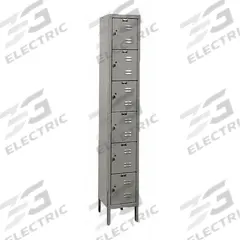 HALLOWELL Box Locker: 12 in x 12 in x 78 in, 6 Tiers, 1 Units Wide, Louvered, Padlock Hasp, Gray (MPN U1228-6HG). Key specifications — Locker Color: Dark Gray; Door Type: Louvered; Includes Number Plates: Yes; Brand: HALLOWELL; Assembled: Unassembled; Color Family: Gray.