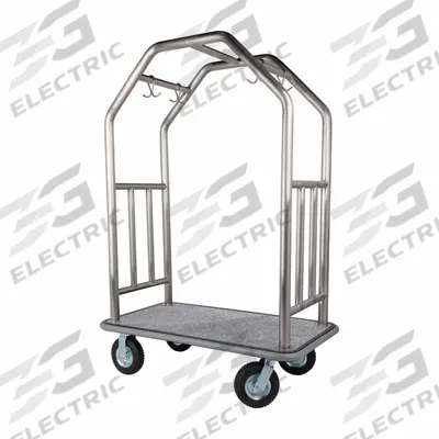 HOSPITALITY 1 SOURCE Bellman Cart: 2 in Frame Dia, 48 in Overall Lg, 27 in Overall Dp - Deluxe Bellman Carts
