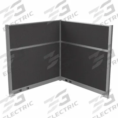 VERSARE Cubicle Kit: 72 in Overall Ht, 72 in Overall Wd, 2 Panels, Charcoal Gray - Modular Cubicle Walls