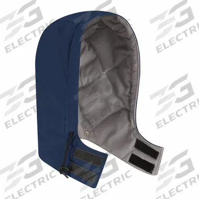 BULWARK Flame Resistant Hood: 4 PPE CAT, 43.3 cal/sq cm ATPV, ComforTouch, Blue - Hoods for Cold-Insulated Jackets