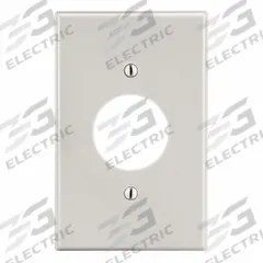 HUBBELL Wall Plate: Single Circular Opening, 1 Gang, Almond, Std Size (MPN P7LA). Key specifications — Brand: HUBBELL; Material: Polycarbonate.