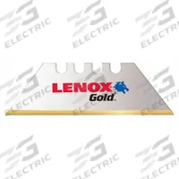 LENOX Utility Blade: 1 in Blade Lg, 3/4 in Blade Wd, 0.024 in Blade Thick, 2DZJ5/3KJC5/3KJC6, 5 PK (MPN 20350-GOLD5C). Key specifications — attr307708: 2DZJ5; attr307711: Bi-Metal; attr307707: Yes; attr324888: LENOX.