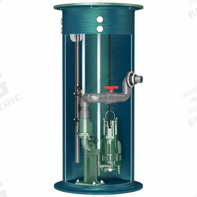 ZOELLER Grinder Pump System: Fiberglass, 2 hp, 230V AC, 45 gpm @ 10' of Head, 104 ft Max. Head - Simplex Sewage Grinder Pump Packages