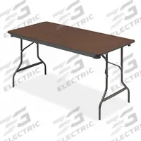 ICEBERG Folding Table: Rectangle Table Shape, Walnut Tabletop, 30 in Dp, 60 in Wd, 29 in, Brown (MPN 55414). Key specifications — attr1035217: Charcoal; attr1035250: Walnut; attr1035202: ICEBERG.
