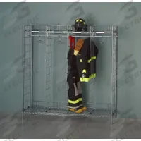 GROVES Turnout Gear Storage Rack: Free Standing, 2 Sides, 40 Compartments, Zinc Chromate, Chrome (MPN FDS-40/18). Key specifications — Material: Zinc Chromate; Brand: GROVES; Color: Chrome.