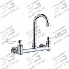 ELKAY Handle-Operated Faucet: Wall, Centerset, Brass, Chrome Plated, 1.5 gpm Flow Rate, Gooseneck (MPN LK940GN04T4H). Key specifications — Color/Finish: Chrome Plated; Series: Elkay®; Includes: Vandal-Resistant Aerator.