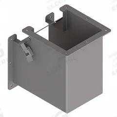 Wireway 90 Degree Elbow: 6 in Wd, 6 in Ht, 6 in, Hinged Cover with Quick-Release Latches, Steel (MPN F66LE9B). Key specifications — Cover Location: Inside; Brand: HOFFMAN; With Knockouts: No.