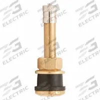 HALTEC Truck/Bus Tire Valve: Tire Valve, Clamp-In, 180° Valve Stem Angle, Straight, Buses/Trucks (MPN TV-500A-100). Key specifications — Valve Type: Clamp-In; Thread Size: 0.305-32; Valve Shape: Straight; Color: Brass; Product Type: Tire Valve; Compatible Vehicle Type: Trucks; Material: Metal; Brand: HALTEC.