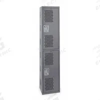 HALLOWELL Wardrobe Locker: 12 in x 12 in x 72 in, Ventilated, 2 Tiers, 1 Units Wide, Padlock Hasp (MPN HWBA212-2HG). Key specifications — Brand: HALLOWELL; Locker Color: Gray; Door Type: Ventilated; Locker Material: Steel; Assembled: Assembled; Number Plate Included: Yes.