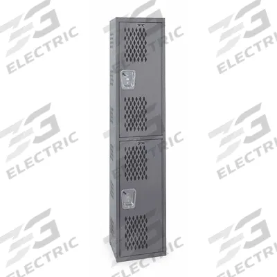 HALLOWELL Wardrobe Locker: 12 in x 12 in x 72 in, Ventilated, 2 Tiers, 1 Units Wide - Ventilated Metal Wardrobe Lockers