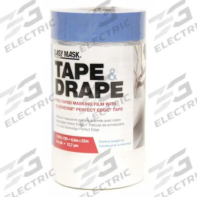 TRIMACO Self-Adhesive Containment Film: Light Duty, 0.5 mil Thick, 2 ft Wd, 72 ft Lg - Tape & Drape Wall Barrier Films
