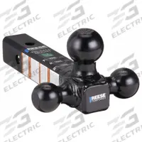 REESE Tri Ball Mount: IV, Ball Mounts with Hitch Ball Ball Mount, 2 in Compatible Hitch Size (MPN 21512). Key specifications — Vehicle Class: IV; Brand: REESE; Features: Eliminate Carrying Extra Bars for Different Trailer; Finish: Powder Coated; Includes: 2 in Ball; Mount w/ Hitch Ball Style: Non-Adjustable.