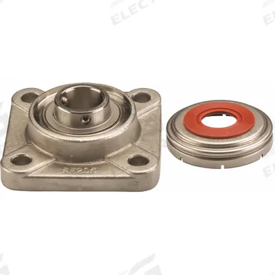 NTN 4 Bolt Flange Bearing: Radial Ball, 2 in Bore, SS, Set Screws, 6 3/8 in Lg - Food-Grade Flange-Mount Ball Bearings