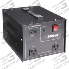 APPROVED VENDOR Step Up/Step Down Voltage Converter: 2 kVA Power Rating, Single Phase, 50/60 Hz (MPN 30C522). Key specifications — Frequency: 50/60 Hz; Protective Device: Circuit Breaker; Voltage Conversion: 110 to 220V AC; Brand: APPROVED VENDOR; Phase: Single.