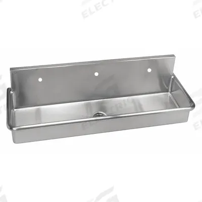 JUST MANUFACTURING Wash-Up Sink: 3 Stations, 8 in Bowl Dp, 57 in Bowl Lg, 16 1/2 in Bowl Wd - Three-Station Wall-Mounted Wash Stations without Faucets