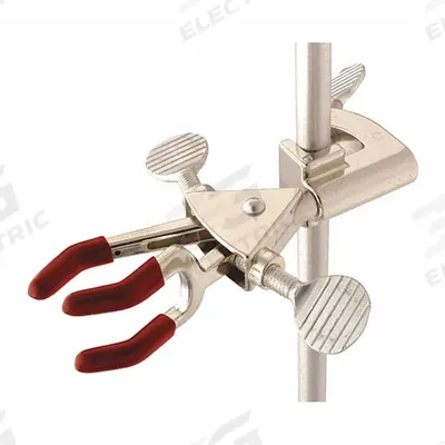 OHAUS Single Adjust Clamp: Dual Adjust Clamp, Zinc, 5 3/4 in Overall Lg, 3 Prongs - Lab Clamps