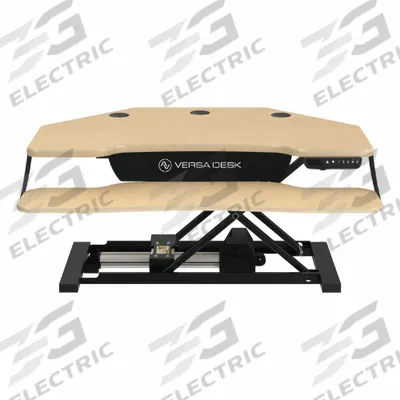 VERSADESK Standing Desk: Electronic, Maple, Wood, 36 in Overall Wd, 31 in Overall Dp - Electronic Standing Desk Converters