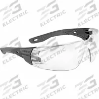 BOLLE SAFETY Safety Glasses: Clear Lens, Frameless, Anti-Fog/Anti-Reflective/Scratch-Resistant (MPN RUSPMN13U). Key specifications — Brand: BOLLE SAFETY; Frame Color: Black/Gray; Lens Color: Clear; Lens Properties: Anti-Fog / Scratch-Resistant.