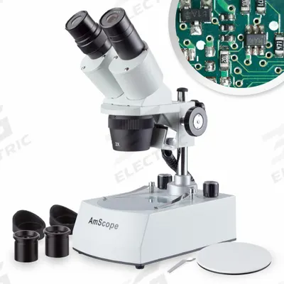 GLOBE SCIENTIFIC Microscope: Stereo, Binocular, 20X to 40X, 53 mm, 40x - Stereo Microscopes